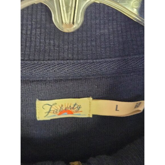 Faherty Beach Fleece Two Toned 1/4 Zip Pullover Top Size Large - Picture 5 of 5